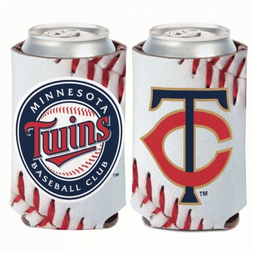 Minnesota Twins 12 oz Ball Design White Can Cooler Holder