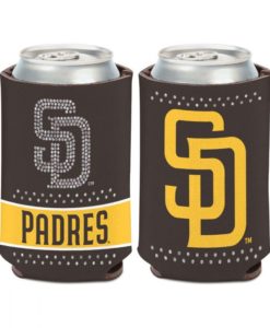 San Diego Padres 12 oz Brown Bling Can Cooler Holder