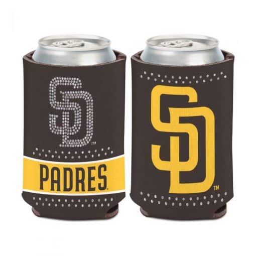 San Diego Padres 12 oz Brown Bling Can Cooler Holder