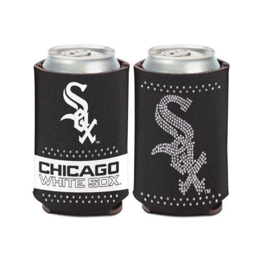 Chicago White Sox 12 oz Black Bling Can Cooler Holder