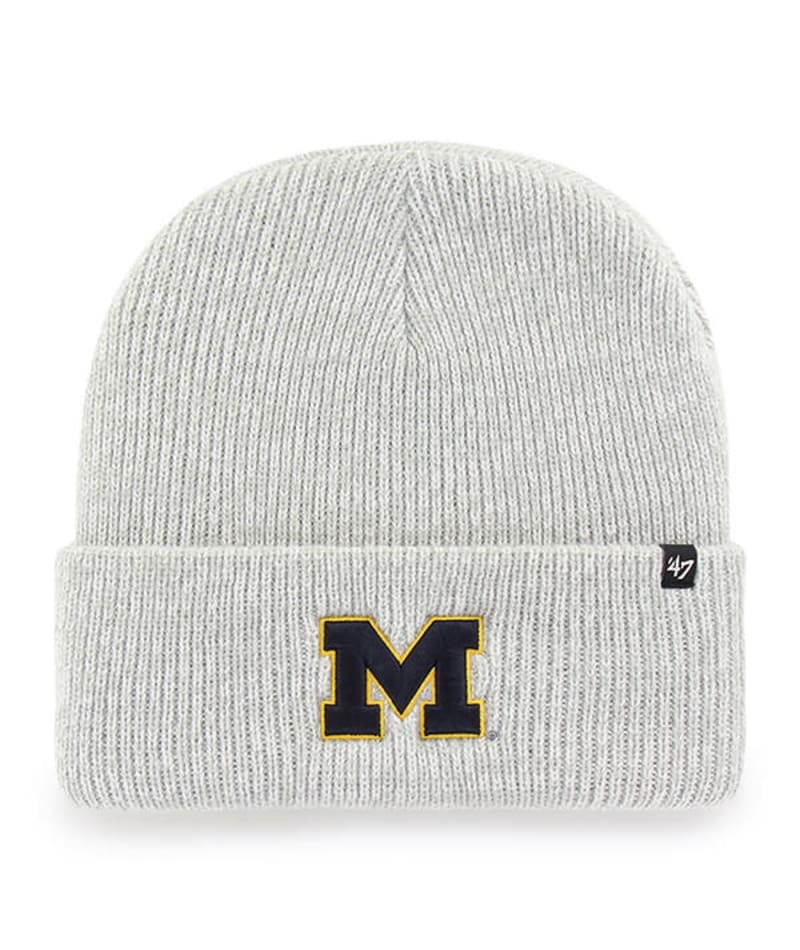 Michigan Wolverines 47 Brand Gray Brain Freeze Cuff Knit Hat - Detroit ...