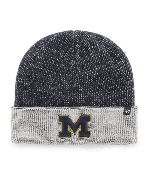 Michigan Wolverines 47 Brand Navy Hailstone Cuff Knit Hat