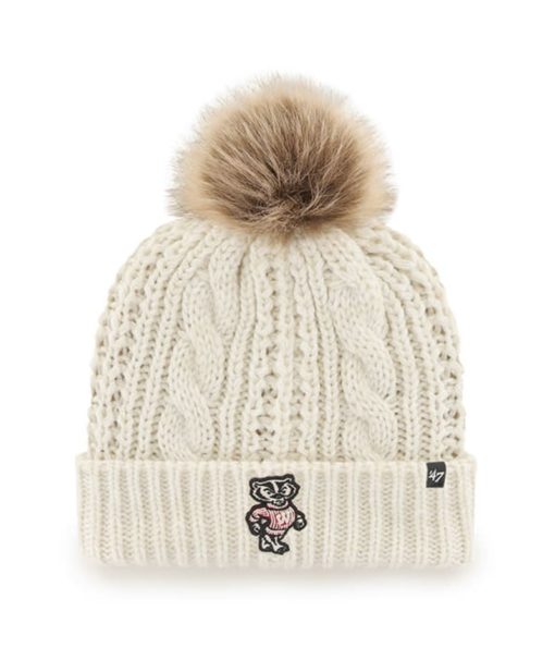 Wisconsin Badgers Women's 47 Brand White Cream Meeko Cuff Knit Hat
