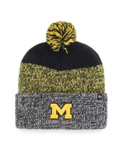 Michigan Wolverines 47 Brand Navy Static Cuff Knit Hat