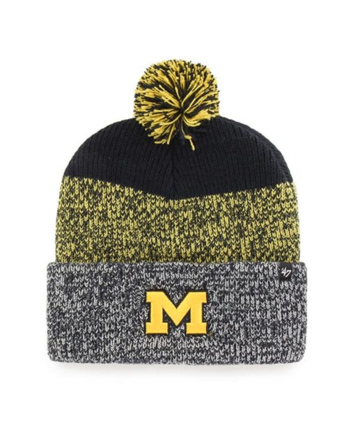 Michigan Wolverines 47 Brand Navy Static Cuff Knit Hat