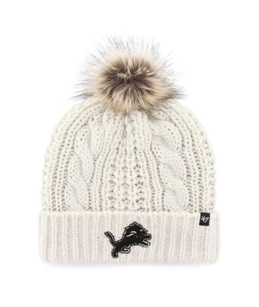 Detroit Lions Women's 47 Brand White Cream Meeko Cuff Knit Hat