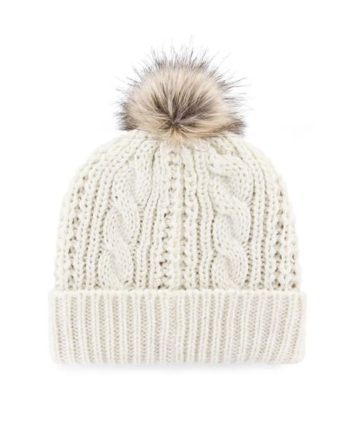 Detroit Lions Women's 47 Brand White Cream Meeko Cuff Knit Hat - Image 2