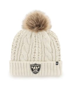 Las Vegas Raiders Women’s 47 Brand White Cream Meeko Cuff Knit Hat