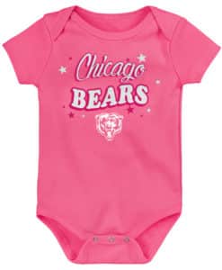 Chicago Bears Baby Girls Pink Glitter Onesie Creeper