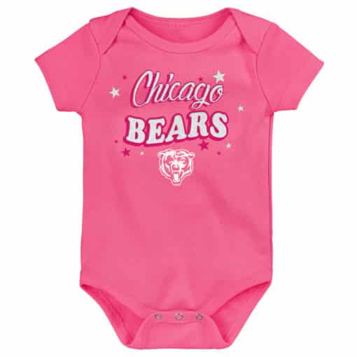 Chicago Bears Baby Girls Pink Glitter Onesie Creeper