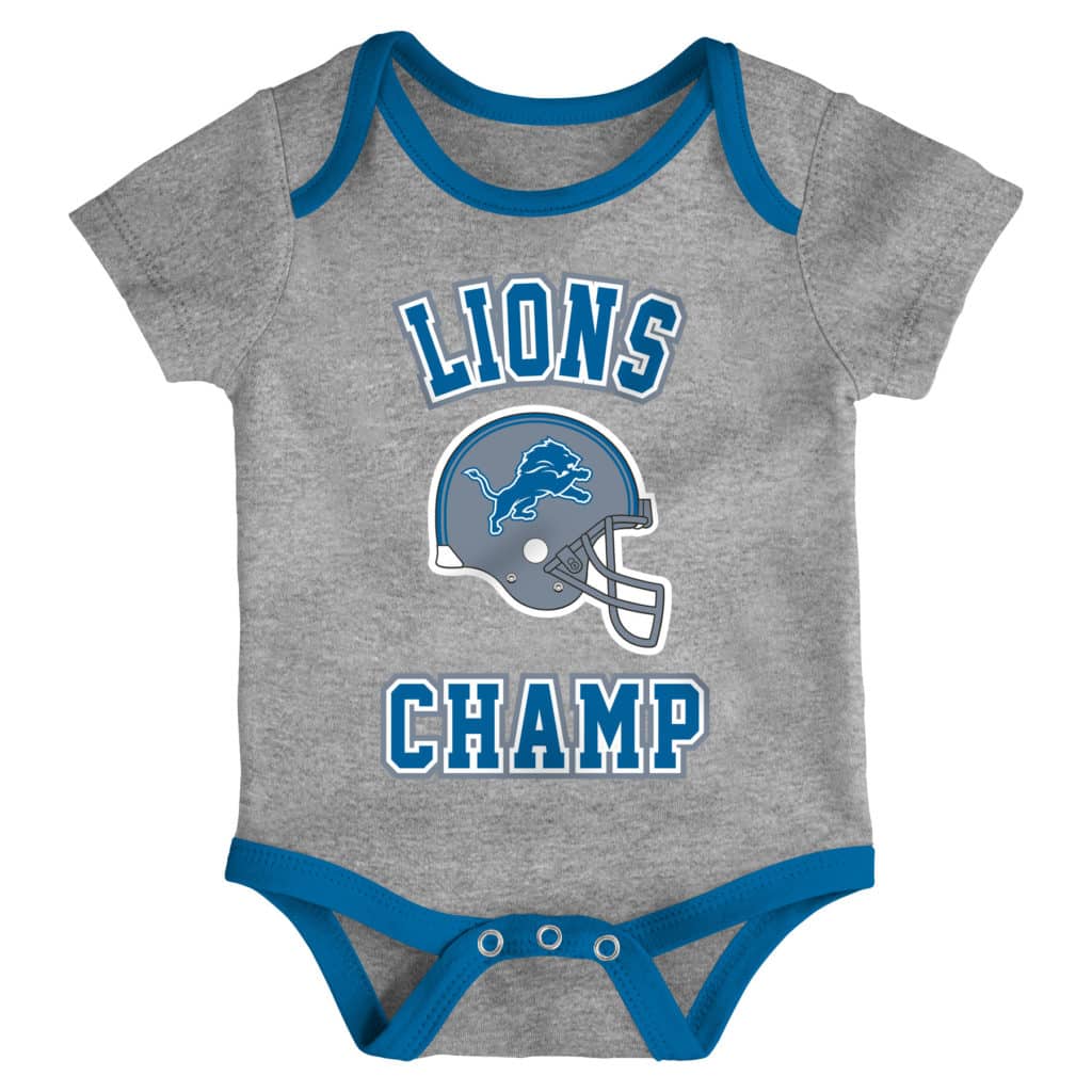 Detroit Lions 3 Pack Champ Onesie Creeper Set - Detroit Game Gear