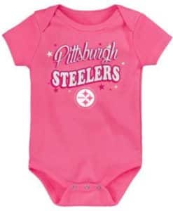 Pittsburgh Steelers Baby Girls Pink Glitter Onesie Creeper