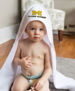 Michigan Wolverines All Pro White Baby Hooded Towel