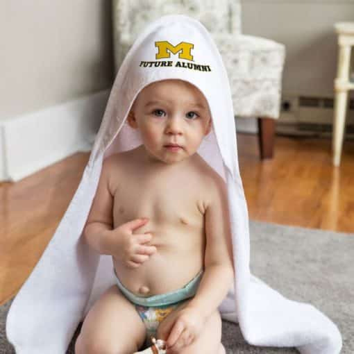 Michigan Wolverines All Pro White Baby Hooded Towel
