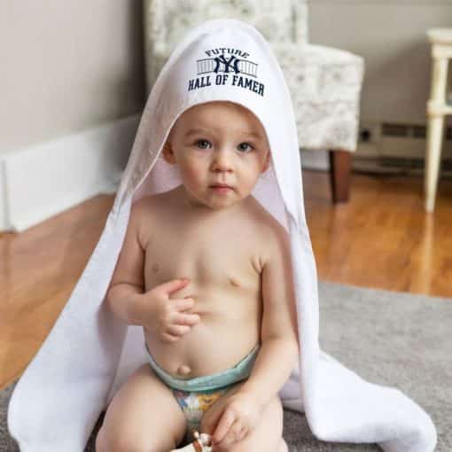 New York Yankees All Pro White Baby Hooded Towel