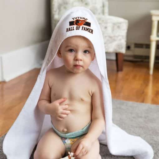 Baltimore Orioles All Pro White Baby Hooded Towel