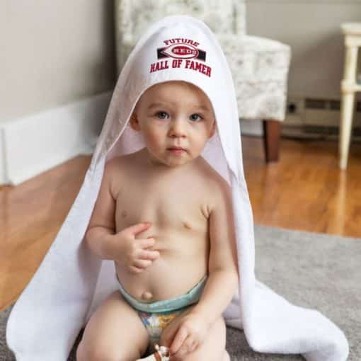 Cincinnati Reds All Pro White Baby Hooded Towel