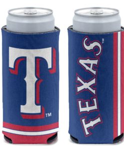 Texas Rangers 12 oz Blue Slim Can Cooler Holder