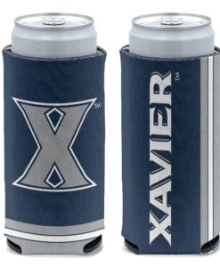 Xavier Musketeers 12 oz Navy Slim Can Cooler Holder