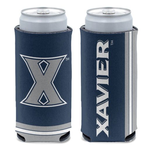 Xavier Musketeers 12 oz Navy Slim Can Cooler Holder