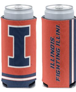 Illinois Fighting Illini 12 oz Orange Slim Can Cooler Holder