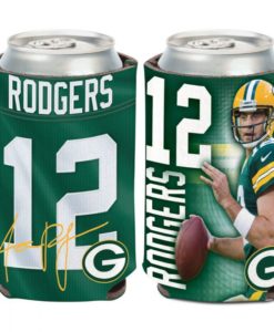 Green Bay Packers 12 oz Aaron Rodgers Green Can Cooler Holder