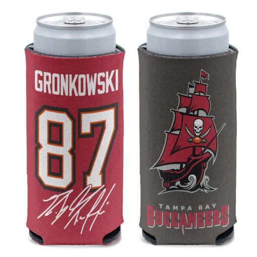 Tampa Bay Buccaneers Rob Gronkowski 12 oz Red Slim Can Cooler Holder