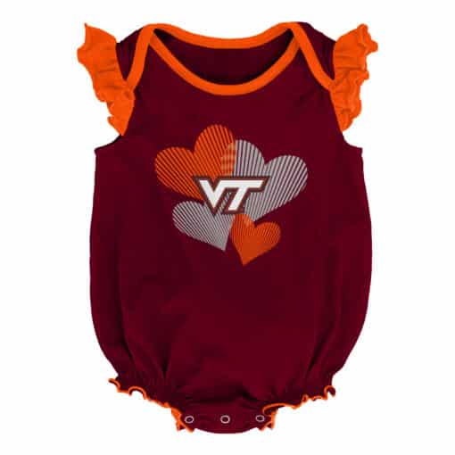 Virginia Tech Hokies Baby Girl 2 Pack Onesie Creeper Set - Image 2