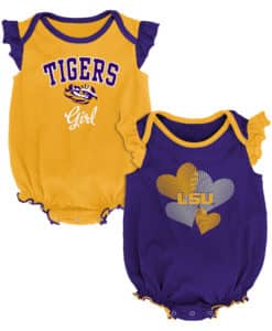 LSU Tigers Baby Girl 2 Pack Onesie Creeper Set