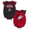 Nebraska Cornhuskers Baby Girl 2 Pack Onesie Creeper Set