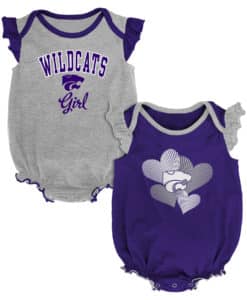 Kansas State Wildcats Baby Girl 2 Pack Onesie Creeper Set
