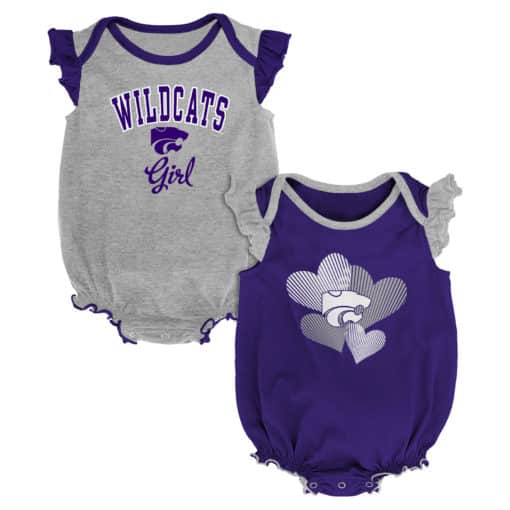 Kansas State Wildcats Baby Girl 2 Pack Onesie Creeper Set