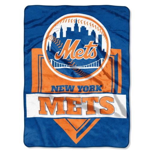 New York Mets Blanket 60x80 Raschel Home Plate