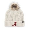 Alabama Crimson Tide Women's 47 Brand White Cream Meeko Cuff Knit Hat