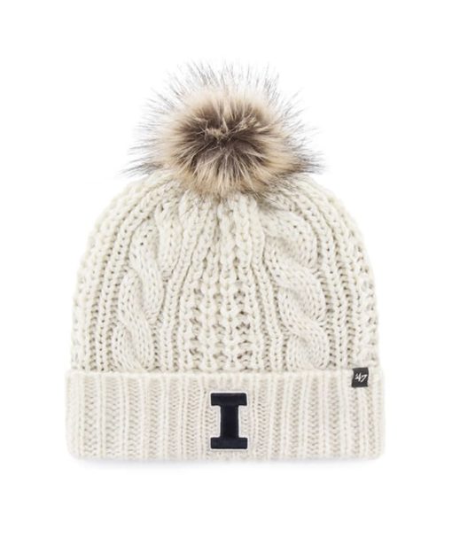 Illinois Fighting Illini Women's 47 Brand White Cream Meeko Cuff Knit Hat