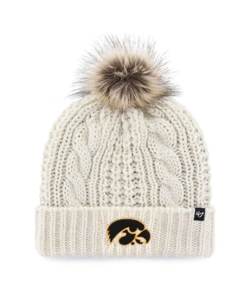 Iowa Hawkeyes Women's 47 Brand White Cream Meeko Cuff Knit Hat