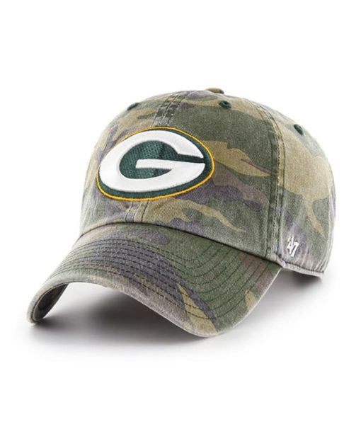 Green Bay Packers 47 Brand Camo Cargo Clean Up Adjustable Hat