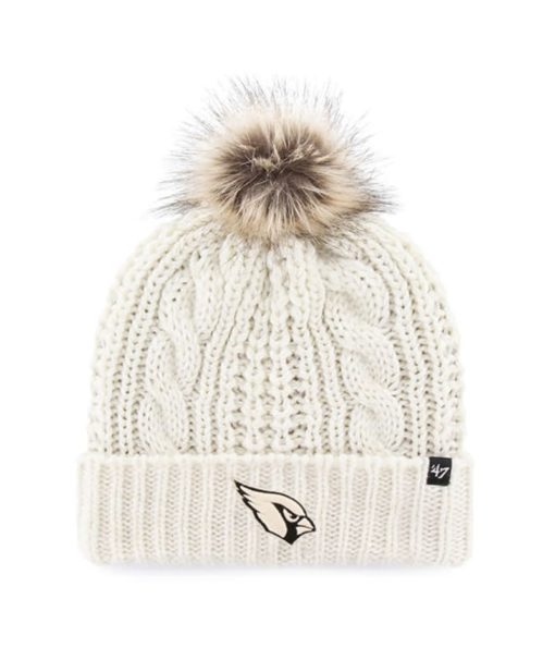 Arizona Cardinals Women's 47 Brand White Cream Meeko Cuff Knit Hat