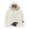 Carolina Panthers Women's 47 Brand White Cream Meeko Cuff Knit Hat