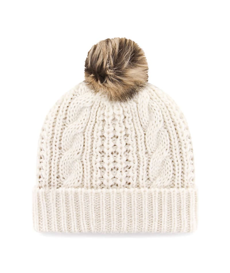 Boston Bruins '47 Women's Meeko Cuffed Knit Hat with Pom - Cream