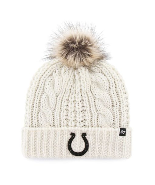 Indianapolis Colts Women's 47 Brand White Cream Meeko Cuff Knit Hat
