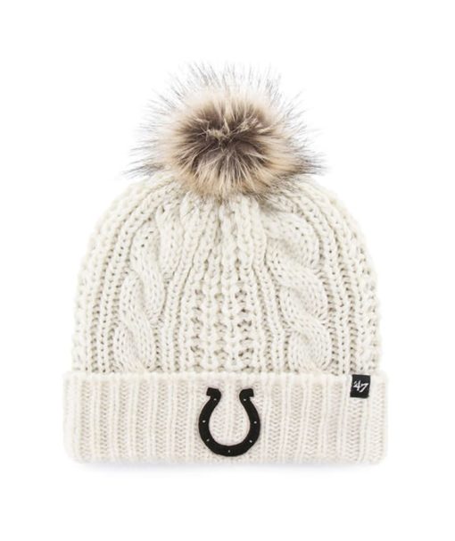 Indianapolis Colts Women's 47 Brand White Cream Meeko Cuff Knit Hat