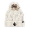 New Orleans Saints Women's 47 Brand White Cream Meeko Cuff Knit Hat