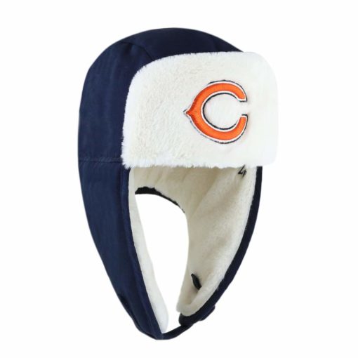 Chicago Bears 47 Brand Navy Trapper Knit Winter Hat - Image 5