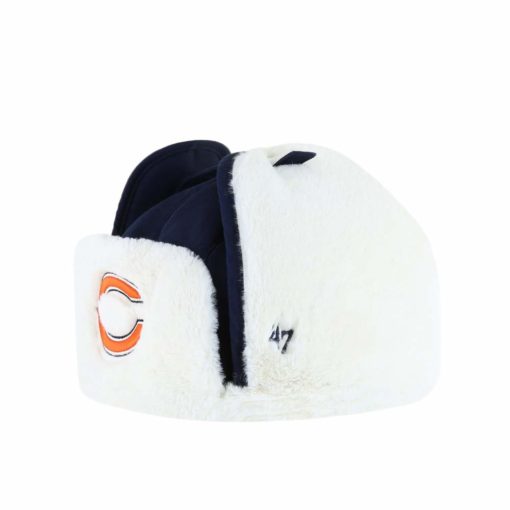 Chicago Bears 47 Brand Navy Trapper Knit Winter Hat - Image 2