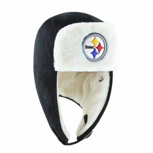 Pittsburgh Steelers 47 Brand Black Trapper Knit Winter Hat - Image 5