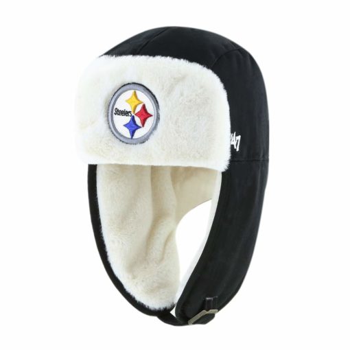 Pittsburgh Steelers 47 Brand Black Trapper Knit Winter Hat