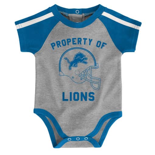 Detroit Lions Baby Gray 3 Piece Creeper Set - Image 5