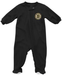 Boston Bruins Baby Black Zip Up Blanket Sleeper Coverall