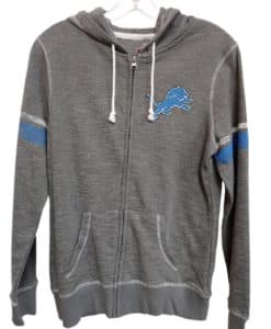 Detroit Lions Women's Majestic Light Charcoal Full Zip Hoodie